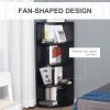HOMCOM 4-Tier Corner Open Shelf Bookcase Freestanding Fan Bookshelf Plants Stand, 40x40x120cm, Black