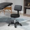 HOMCOM Beautician's Swivel Salon Chair w/ Padded Seat Back 5 Wheels Adjustable Height Salon Hairdressers Tattoo Spa Rolling Cushion Professional Black