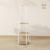 HOMCOM Coat Rack with Storage, Freestanding Coat Stand with 8 Hooks and 3-Tier Shelf, Clothes Rack for Bedroom, Entryway