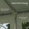 Outsunny 6m x 4m Marquee Party Tent, Heavy Duty Wedding Canopy with Sidewalls, Doors, Windows, Galvanised Garden Gazebo for Parties Events, White