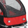 HOMCOM 2 Seat Bike Trailer for Kids, Baby Bike Stroller with 5 Point Harness, Child Bicycle Trailer with Safety Flag, Reflectors, Windproof Curtain, for 18+ Months, Red