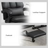 HOMCOM Executive Office Chair with Footrest, PU Leather High Back Desk Chair with Lumbar Support, Swivel Computer Chair with Adjustable Height and Padding Armrests, Black