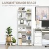 HOMCOM 6-Tier Bookshelf, Modern Bookcase with 11 Open Shelves, Freestanding Decorative Storage Shelving for Home Office and Study, White