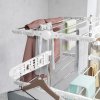 HOMCOM 4-Tier Clothes Airer, Stainless Steel Foldable Clothes Drying Rack with Wheels and Wings, Indoor and Outdoor, Easy Assembly, 142 x 55 x 172cm