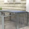 PawHut Rabbit Hutch, Folding Portable Wooden Rabbit Run with Openable Top, for 2-3 Rabbits, Guinea Pig Run for Outdoor, Garden - Grey