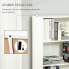 HOMCOM 6-Tier Tall Bookcase, Bookshelf with 4 Open Shelves and Double Door Storage Cabinet, Freestanding Display Rack for Living Room, Bedroom, Home Office, Study, 59 x 29 x 180cm