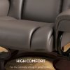 HOMCOM Massage Recliner Chair with Footstool, Upholstered Reclining Armchair with Adjustable Backrest, Steel Frame and Wood Base, Swivel Chair for Living Room, Bedroom, Brown