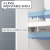 kleankin Bathroom Cabinet, Bathroom Storage Unit with Drawer, Double Door Cabinet, Adjustable Shelf for Living Room, Bedroom, White
