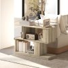 HOMCOM S-Shaped Side Table, 3-Tier Narrow End Table with Storage Shelves, Modern Nightstand for Living Room, Bedroom, 90W x 30D x 61H cm, Natural Wood Finish