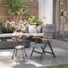 Outsunny Outdoor Folding Dining Chair, PE Rattan Chair with Armrests, High Backrest, for Garden, Camping, Balcony, Porch, Light Grey