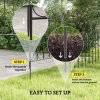 Outsunny Decorative Garden Fencing, 83cm (H) x 3m (L) 5PCs Outdoor Picket Fence Panels, Rustproof Metal Wire Landscape Flower Bed Border Edging Animal Barrier, Black