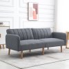 HOMCOM 3 Seater Sofa Bed, Convertible Linen Fabric Sofa Couch, Click Clack Sofabed with Adjustable Split Backrest for Living Room, Bedroom, Guest Room