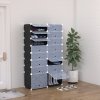 HOMCOM 16 Cube Shoe Rack, 2 x 8 Tier Shoe Storage Cabinet, Modular Plastic Shelves for Bedroom, Living Room and Entryway, Space Saving Footwear Organizer, 32 Pairs, White and Black