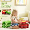 AIYAPLAY 13 PCS Kids Balance Beam, Stepping Stones Set with Non-slip Textured Surface & Bottom, Outdoor Indoor Sensory Toys, Obstacle Course for Toddlers Ages 3-8, Green