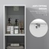 HOMCOM Narrow Bathroom Cabinet, Slim Bathroom Storage Unit with Open Compartment, Freestanding Storage Cupboard for Small Spaces, 30 x 30 x 160 cm, White