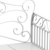 Outsunny Garden 2 Seater Metal Bench Park Seating Outdoor Furniture Chair w/ Decorative Backrest White