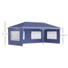 Outsunny 3 x 6m Garden Pop Up Gazebo, Height Adjustable Marquee Party Tent with Sidewalls, Storage Bag, Blue