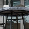 Outsunny Outdoor Coffee Table, Garden PE Rattan Side Table with Plastic Wood Table Top, X-Shape Support for Indoor, Outdoor, Balcony, Patio, Grey