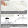 HOMCOM Fluffy Leisure Chair Office Chair with Backrest and Armrest for Home Bedroom Living Room with Wheels