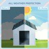 PawHut Plastic Dog House Outdoor Indoor, Weather-Resistant Dog Kennel, with Large Opening, for Medium Dogs, 65 x 75.7 x 63cm - White and Blue