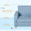 HOMCOM Children's Armchairs Toddler Chair Wood Frame Anti-Slip Legs High Back Bedroom Playroom Furniture Blue