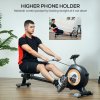 SPORTNOW Rowing Machine, 16-Level Magnetic Rower Machine with LCD Monitor and Phone Holder, Vertical Storage, for Home Gym Cardio Training, Black