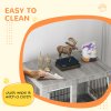 PawHut Dog Crate Furniture, Side End Table, Indoor Dog Kennel with Soft Washable Cushion, Wire Mesh, Large Top, for Large Dogs, 106 x 74 x 81.5, Grey