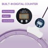 SPORTNOW Smart Weighted Hula Hoop for Adults, Hula Ring with 16 Detachable Knots, 360 Auto-Rotating Ball and Digital Counter, Massage Hula Circle For Weight Loss, Purple
