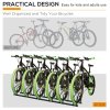 HOMCOM Bike Stand Parking Rack Floor or Wall Mount Bicycle Cycle Storage Locking Stand 179L x 33W x 27H (6 Racks, Black)