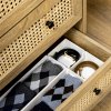 HOMCOM Chest of Drawers, 4-Drawer Storage Organiser Unit with Rattan Element for Bedroom, Living Room, Wood Effect