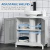 kleankin Modern Under Sink Cabinet with 2 Doors, Bathroom Vanity Unit, Pedestal Under Sink Design, Storage Cupboard with Adjustable Shelves