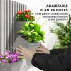 Outsunny Wall-mounted Wooden Garden Planters with Trellis, Drainage Holes and 3 Movable Planter Boxes, Wall Raised Garden Bed for Patio, Grey