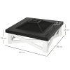 Outsunny Outdoor 3 in 1 Square Fire Pit Brazier with BBQ Grill, Metal Large Firepit with Lid, Log Grate, Poker for Backyard, Camping, Bonfire, Wood Burning Stove, 86 x 86 x 38cm, Black
