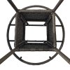 Outsunny 70 cm Outdoor Dining Table, PE Rattan Patio Table with Wood-plastic Composite Top for Balcony, Garden, Grey