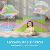 HOMCOM 6 Piece Soft Play Equipment, Kids Foam Blocks Toys for Climb and Crawl, Indoor Activity Play Set Playground for Toddler 1-3 Years Old, Pink