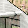 Outsunny Walk-in Greenhouse Cover Replacement with Roll-up Door and Mesh Windows, Reinforced PE Hot House, Cover COVER ONLY, 140 x 73 x 190cm, White
