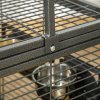 PawHut Bird Cage Budgie Cage for Budgie, Lovebirds, Green Cheek Canary, Parakeet, Cockatiel, Travel Breeding Cage w/ Wooden Perch Handle, 48 x 38 x 65 cm