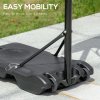 HOMCOM Basketball Hoop and Stand with PE Backboard and Weight Base Height Adjustable 1.6-2.1m Portable on Wheels, Blue