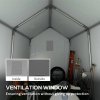 Outsunny 2.1 x 3.6 (m) Garden Storage Tent, Portable Shed with Heavy Duty Galvanised Steel Frame, Ventilation Window, Roll-up Zipper Door, for Bike, Motorbike, Garden Tools, Dark Grey