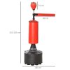 HOMCOM 155-205cm 3-IN-1 Freestanding Boxing Punching Bag Stand, Boxing Speed Trainer with Rotating Flexible Arm, Speed Ball, Fillable Base, Red