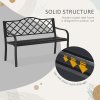 Outsunny 2-Seater Outdoor Garden Bench Cast Iron Antique Park Loveseat Chair with Armrest for Yard, Lawn, Porch, Patio, Steel