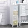 HOMCOM Chest of Drawers, 4 Drawer Dresser, Storage Organizer Toilet Tissue Cabinet for Bedroom, Bathroom