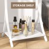 HOMCOM Full Length Mirror with LED Lights, Dimmable Free Standing Full Body Mirror with 3 Temperature Colours, Adjustable Angle and Storage Shelf for Bedroom, Living Room, Hallway, White