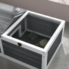 PawHut Wooden Tortoise House, Tortoise Table with Hide Shelter Run, Openable Top, Tray, Dark Grey