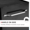 HOMCOM 5-Drawer Lockable Steel Tool Storage Cabinet with Wheels Handle 2 Keys Organisation Box Unit Chest Garage DIY Workshop Trolley Black