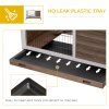 PawHut Indoor Rabbit Cages Guinea Pig Hutch, with Openable Roof, Wheels, Indoor Enclosed Run with No-Leak Tray, Brown