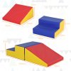 HOMCOM Soft Play Set, 2 Piece Kids Climb and Crawl Foam Play Activity Toys, Soft Play Equipment for Toddlers 12-36 Months, Red