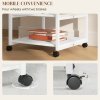 HOMCOM 3-Tier Printer Stand with Storage Shelf, Mobile Printer Table on Wheels, 50 x 50 x 52.5cm Rolling Printer Cart for Home Office, White