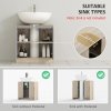 HOMCOM Under Sink Storage Cabinet Floor Standing Cupboard w/ Adjustable Shelf Bathroom Cabinet 2 Doors Versatile Style Grey