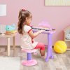 HOMCOM 32 Keys Kids Mini Electronic Keyboard Musical Instrument Educational Game Toy Children Grand Piano Stool Micropho